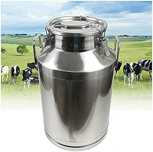 CIADAZ Milchkanne, Edelstahl-Milcheimer, Luftdichter Aufbewahrungskanister, Transportdose Mit Versiegeltem Deckel Für Die Lagerung Von Weinflüssigkeiten, 30 L