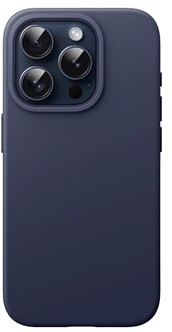 JETech Silikon Hülle für iPhone 15 Pro, Blau | Seidig Weiches Gefühl, Stoßschutz, Kratzfest, Mikrofaser-Innenfutter