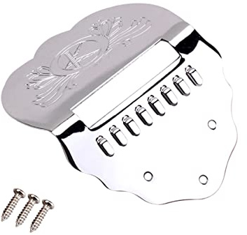 Toyvian Silberner Mandolinen Saitenhalter aus Metall für 8-saitige Mandoline Gewölbte Form Verbessert Klang und Sustain Schneller Saitenwechsel Qb02
