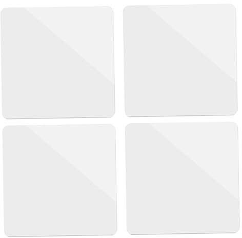 jojofuny 4 Stück Weiße Acrylspiegelplatten zum Aufkleben 10x10 cm Glatte Oberfläche zum Schutz Beidseitig Nutzbar als Fotozubehör und Dekoration für Fotostudioaufnahmen