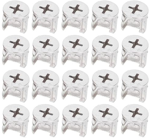 DOYUKY 20 Piezas Conectores de Muebles Accesorios de Bloqueo de Leva, Tuercas de Bloqueo de Leva de 15 x 12 mm Anticorrosión, Conector Excéntrico de Aleación para Panel de Muebles de Cajón de Gabinete
