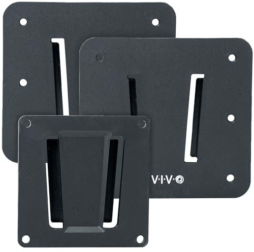 VIVO Anti-Rust Quick Release Plastic Polymer RV TV Mount Set for Screens up to 43 inches and 30 lbs, Low Profile, 2 Wall Plates 1 VESA Bracket, for Camping, Black, MOUNT-VWRV1-3