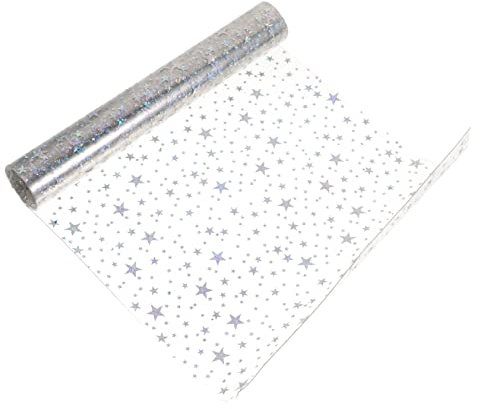 SEWACC PVC Folie Glitter Stern Transparente Selbstgemacht Bastelfolie 20x120cm Kinderfreundlich Vielseitig Für Taschen Schuhe Nähen