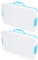 Toyvian Portable Sand Tray with Lid 2pcs Sandbox Sensory Bin Sensory Tray Fill with Water, Sand, Plastic Sand Box with Handle for Indoor Outdoor Sensory Activities Play Blue