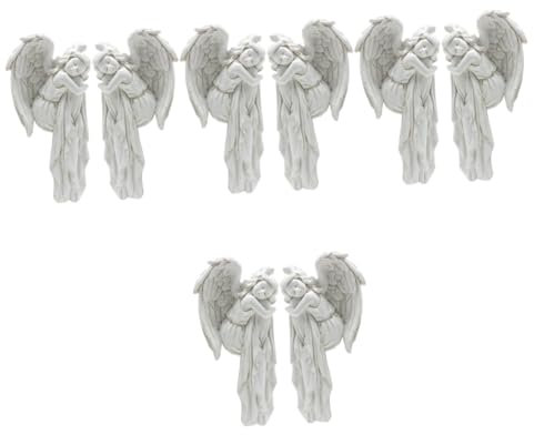 Warmhm 8 STK Engel-Dekoration Engel-Wand- türrahmen Dekorationen Türrahmenverzierungen weihnachtsdekoration Figur -Ornament Wanddekoration sflügel Wandkunst Harz Weiß