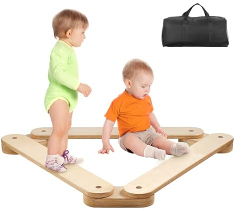 VEVOR Poutres d'équilibre en bois pour tout-petits, 3PCS, jouet Montessori pour enfants 2-6 ans, planches d'équilibre pour coordination, motricité, gymnastique, intérieur, extérieur, filles, garçons