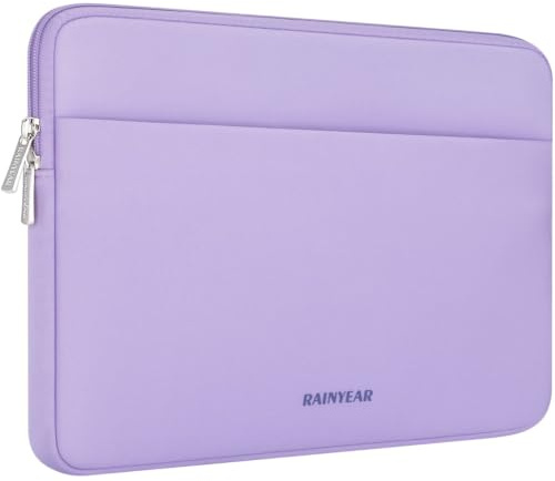 RAINYEAR 15-16 Zoll Laptop-Hülle weiche Tasche mit Fronttasche, Lila