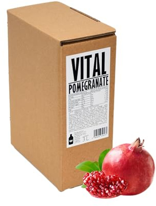PRESSUICE Pure Pomegranate Juice 100 Percent Cold-Pressed NFC 3 l | Bag-in-Box with Tap, Semi-Sour Flavour, Not From Concentrate, Naturally Cloudy, No Added Sugar, No Additives, GMO Free