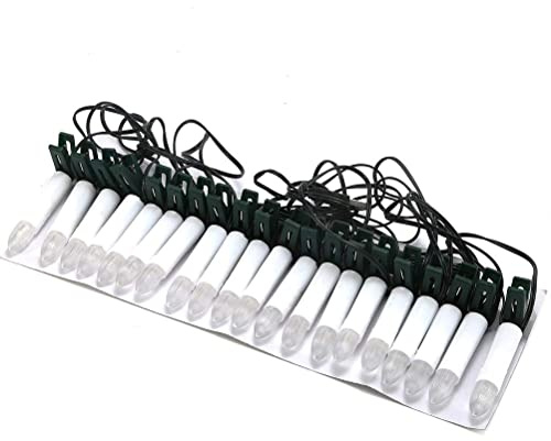 Hiraith Guirnalda de Velas, Vela Realista sin Llama con Clips para Decoraciones de árboles de Navidad, Ideal para Fiestas, Alimentación por USB, LED Cálido, 25.4 Pies, Plástico
