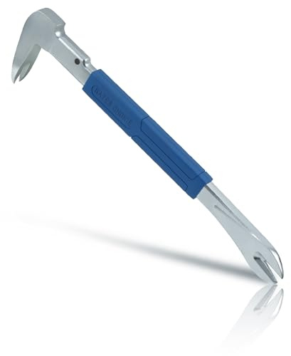 Bates- Cats Paw Nail Puller Tool, 10-Inch Small Pry Bar | With Forged Steel Construction & No-Slip Cushion Grip Crowbar Tool for Home Remodeling Woodworking & Precision Tasks
