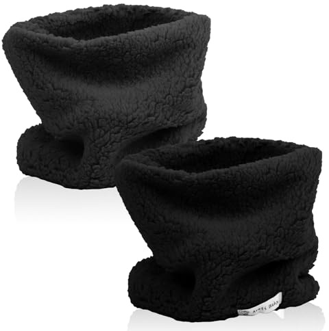 Risipu 2 Stück Winter Fleece Warm Kinder Schal Jungen Mädchen Runde Schals Winddicht Hals Wärmer Gesicht Abdeckung Maske