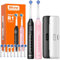 Bitvae Rotating Electric Toothbrush 2 Packs for Adults and Kids with Travel Case, Gifts for Men/Women, 5 Modes Rechargeable Power Toothbrush with 8 Brush Heads, Black & Pink, R1