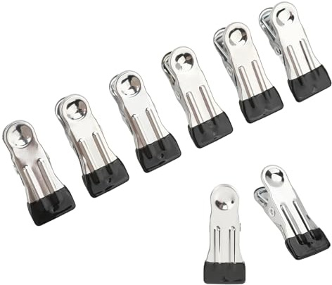 Stainless Steel Clothes Pegs 30Pack,Black,Heavy Duty Spring Clips,Metal Clips,Clothes Pegs Extra Strong - Rustproof Metal Peg For Laundry, Photos& Food Sealing - Ideal For Outdoors & Home Organization