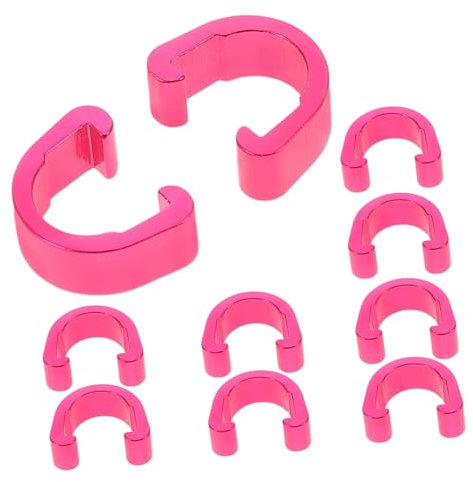 Hemobllo 10pcs Bicycle Cable Clamp U-shaped Aluminum Alloy Bike Brake Cable Clips Pink for Road and Mountain Bike