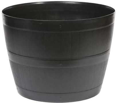 YouGarden 3 x Barrel Planters 50 Litre Containers, Lightweight Durable Frost Resistant Garden Colour Great for Pots