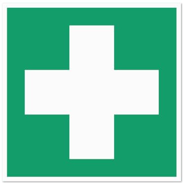 Hinweisschild Erste Hilfe – genormt nach ISO 7010, ASR A1.3, DIN 4844 – Alu-Dibond, Aufkleber, Reflektorfolie oder Magnetschild – verschiedene Größen (Aufkleber, 20 x 20 cm)