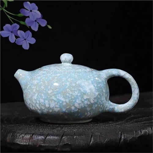 Teiere Pentola Tianmu Smalto Foglio Bollitore Ceramica Grezza Vaso Costruito Fiore Neve Teiera Set Tè In Vintage Shi Occidentale Set Da Tè In Porcellana(Type-B)