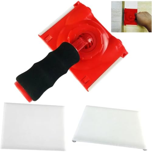 Novazzi Paint Edger with 3 Pads (1 Tool with preloaded pad + 2 Refills), 4.7 Inch Trim Paint Tool for Ceilings, Baseboards, Doors, Clean Lines, Handheld or Extension Pole Compatible RSL43