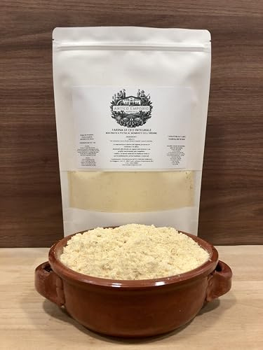 Farina di Ceci Calabresi Integrale - Macinata a Pietra al Momento dell'Ordine - Prodotto Naturale, Senza Additivi e Conservanti - Ricca in Fibre e Proteine - 3 Kg in Sacchetto di Kraft Richiudibile -