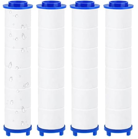 4 Pièces Filtre Pommeau de Douche pour Anti Calcaire Douchette avec Filtre, Filtre douchette de amovible, Chlore et le Fluorure et La Filtration Des Particules (Avec des billes minérales)