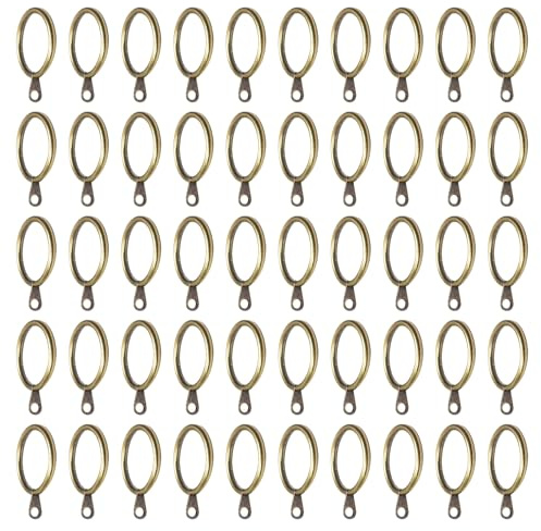 Rustpoof - 50 anelli per tende, in ottone anticato, anelli scorrevoli in bronzo da 30 mm, con occhielli, per appendere finestre, bastoni, tende da doccia