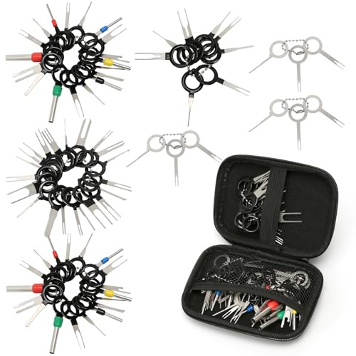 MAIXINNEW 73 Pezzi Strumenti di Rimozione Terminale | Kit Estrattore di Pin Connettori per Auto Professionale, Set Rimozione Connettori Elettrici per Cablaggi
