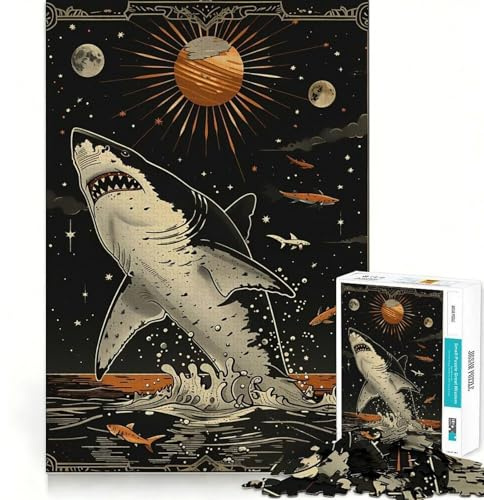 White Shark Tarotkarten-Puzzle,1000 Karten,Gedächtnisspiel,präzises Schneiden,Bastelarbeit,interaktive Denksportaufgabe für Zuhause (50x75cm)
