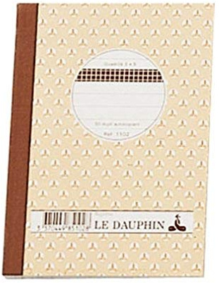 Le Dauphin - Réf. 1112D - Lot de 5 manifolds - papier autocopiant - quadrillés 5x5 - petits carreaux - duplicata - 50 feuilles - format 21 x 14,8 cm - couverture vernie