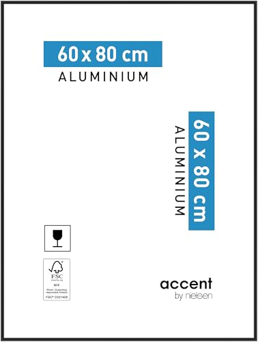 accent by nielsen Aluminium Bilderrahmen Accent, 60 x 80 cm, Schwarz