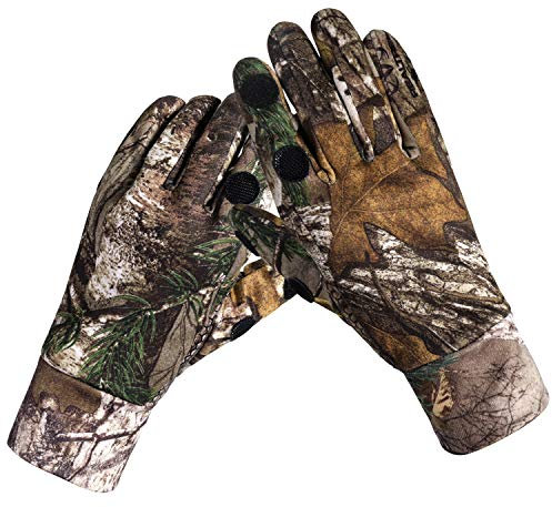 Eamber Camouflage Hunting Gloves Full Finger/Fingerless Gloves Pro Anti-Slip Camo Realtree Glove Archery Accessories Hunting Outdoors (L)