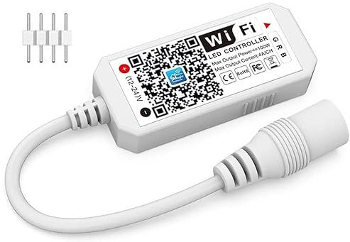 iNextStation Smart RGB WiFi LED Controller 4-Pin Output Compatible with Alexa/Google Home Assistant/IFTTT Android/iOS for SMD 3535 5050 2835 Color Changing LED Strip Lights