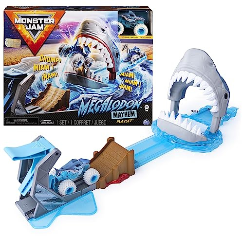 Juego Oficial Megalodon Mayhem con Exclusivo camión Monstruo Fundido Megalodon a Escala 1:64