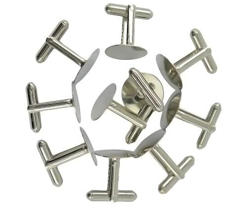 Yitaocity 10 cuscinetti rotondi da 15 mm, colore argento, per gemelli, gemelli, fai da te, Rame
