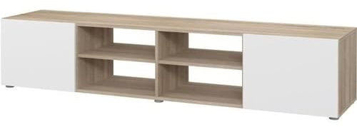 PILVI TV-Ständer - Sonom aus Weiß und Eiche - L 185 x T 42 x H 31 cm