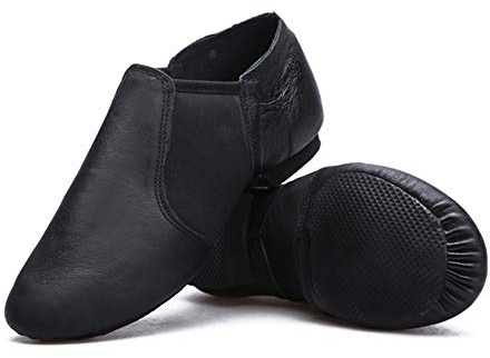 Zapatos de Baile Latino Ballet Mujer PU Cuero Comodos Adultos Zapatillas Baile Moderno Salon Salsa Jazz Gimnasia Negro