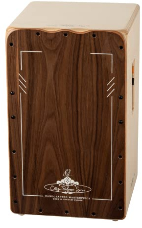 Ortega Guitars Performer Series Linkshänder Cajon / Trommelkiste - Walnuss | eingebauter Piezo-Tonabnehmer, Resonanzkorpus aus baltischer Birke, 11,25 x 17 x 11,75 Zoll, OCJPF-3-L