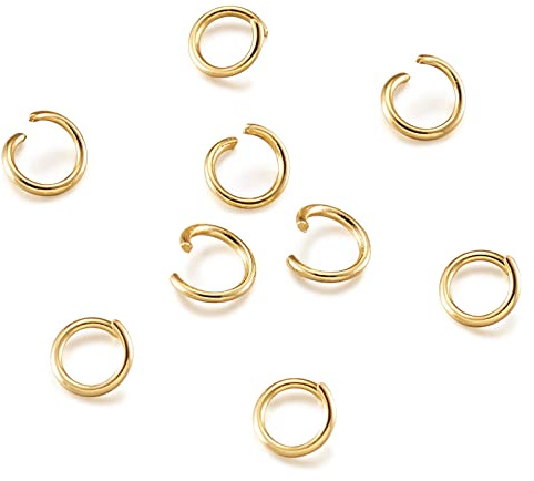 Cheriswelry 200 Stück Edelstahl Gold Offene Binderinge 5 mm Metall Winzig Rund Lock Ring Verbinder 21 Gauge für Schmuck Handwerk Herstellung