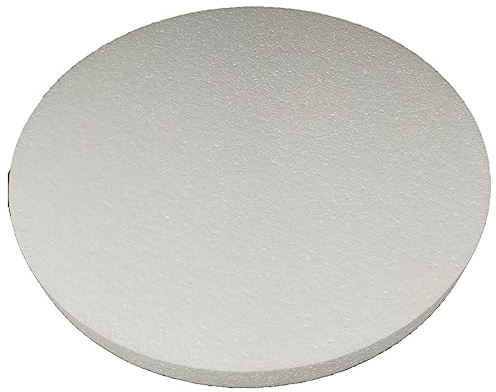 DecoPorex Base circolare per torta in polistirolo, per decorazione di torte, dolci, dolcetti e caramello (Diametro: 40 cm, altezza: 3 cm).