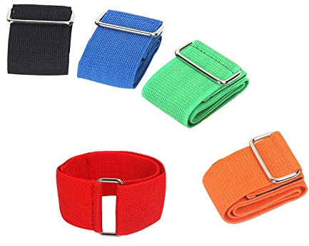 YJZQ Sangle Attache Cheville Bande de Jambes pour Jeu Scolaire 5pcs Ensemble de Bande de Course à Trois Jambes Ajustable et Portable