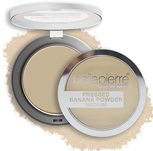 Bellapierre Poudre Fixante Compacte | Poudre légère correctrice de couleur avec protection du maquillage tout au long de la journée | Camoufle les taches et les points noirs – Medium – 8 Grammes