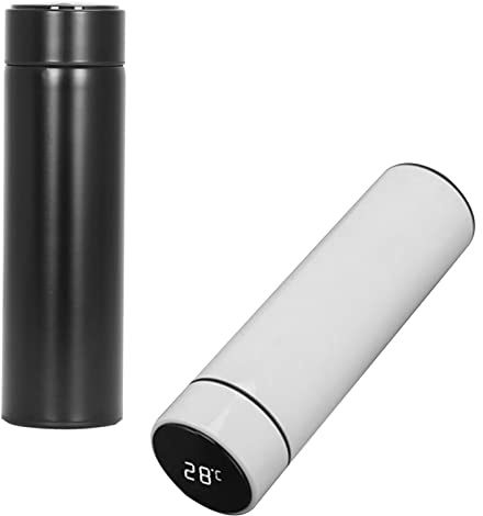 Termo Cafe 500ml con indicador de Temperatura LED, Termo Digital de Acero Inoxidable 304 para Agua de -20 ℃ a 100 ℃