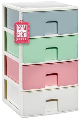 Cajonera Apilable Multicolor Blanca 4 Cajones COM-FORT HOUSE
