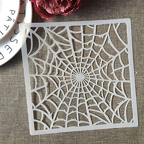 Wiederverwendbare Schablonen zum Malen auf Holz, Schablonen zum Basteln, 15 cm Spinnennetz, Netz, DIY-Schichtschablonen, Wandmalerei, Vorlage A