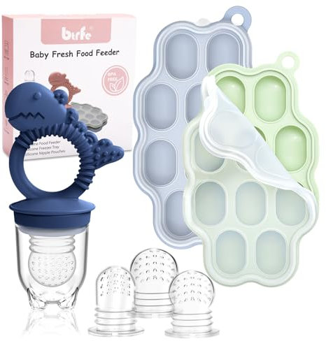 btrfe Moules à sucettes glacées pour lait maternel avec tétine pour bébé – Plateau de congélation en silicone pour bébé – Conteneurs de stockage des aliments pour les tout-petits faisant leurs dents