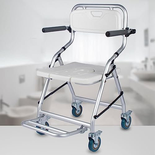 Duschhocker Mit Rollen Duschstuhl Mit Rollen Für Behinderte Nachtstuhl Für Erwachsene Mit Rückenlehne Und Armlehnen Senioren Duschstuhl Badehocker