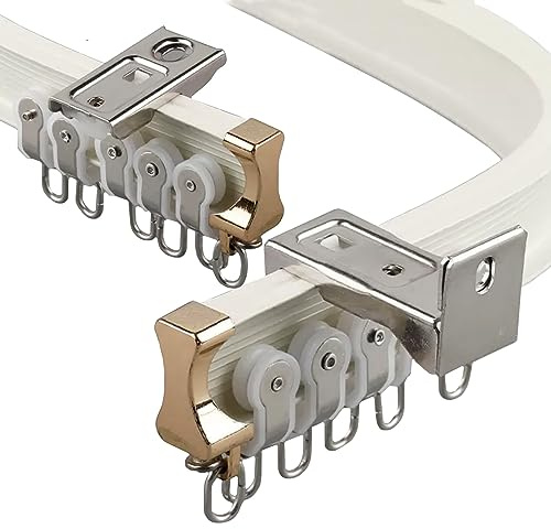 LIYI929GP Binario Tende A Pannello con Guida, Soffitto E Parete, Scorrevole Binario Scorritenda Flessibile Pieghevole Resistente Curva, Bastoni Binari per Tende Bovindi Camper Bagni Divisori