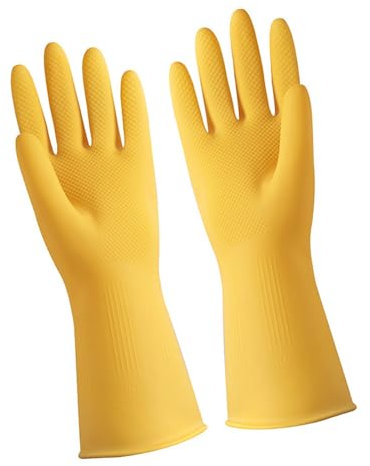 Dünne Latexhandschuhe, Wasserdichte, Rutschfeste, Langlebige, Multifunktionale Haushaltshandschuhe Zum Geschirrspülen und Reinigen (M)