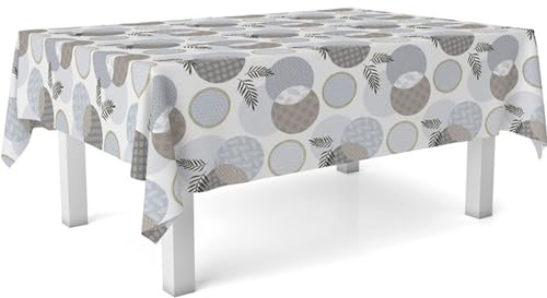 ECOMMERC3 Fleckabweisende Tischdecke für rechteckigen Tisch, Größe 100x140 cm | Schmutzabweisende Tischdecke, extra weich und wasserdicht, Lens Weiss