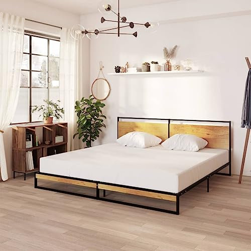 THOYTOUI Bett, Seniorenbett Tagesbett Betten Metallbett Geeignet für Mehrbettzimmer Hotel Wohnung Schlafzimmer Metall 200x200 cm
