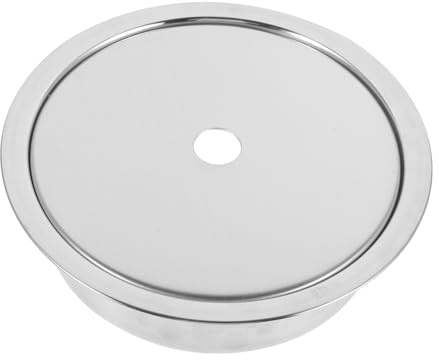 VINTORKY Anello di Copertura in Acciaio Inox per Piastra a Induzione, Argento, per Tavolo Hot Pot e Barbecue Coreano